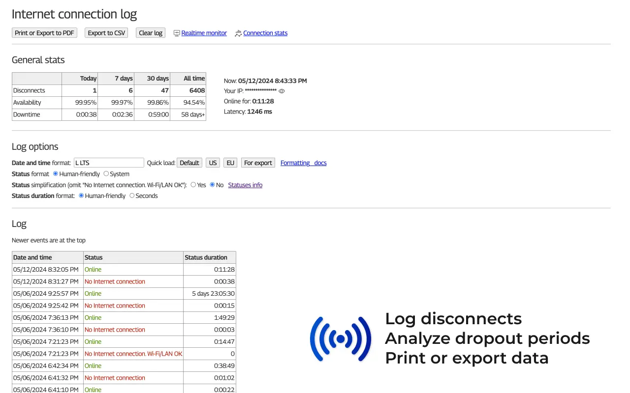 Internet Connection Realtime Monitor