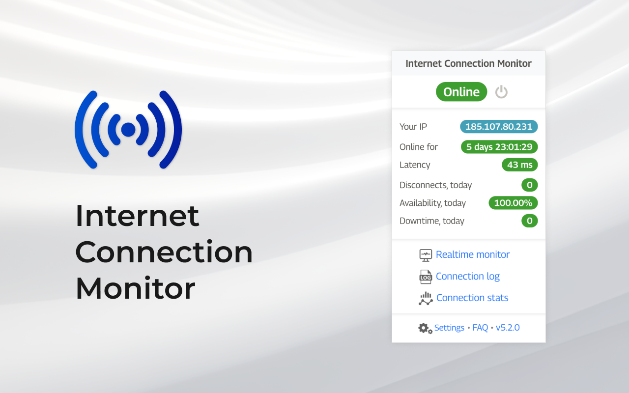 Internet Connection Monitor interface